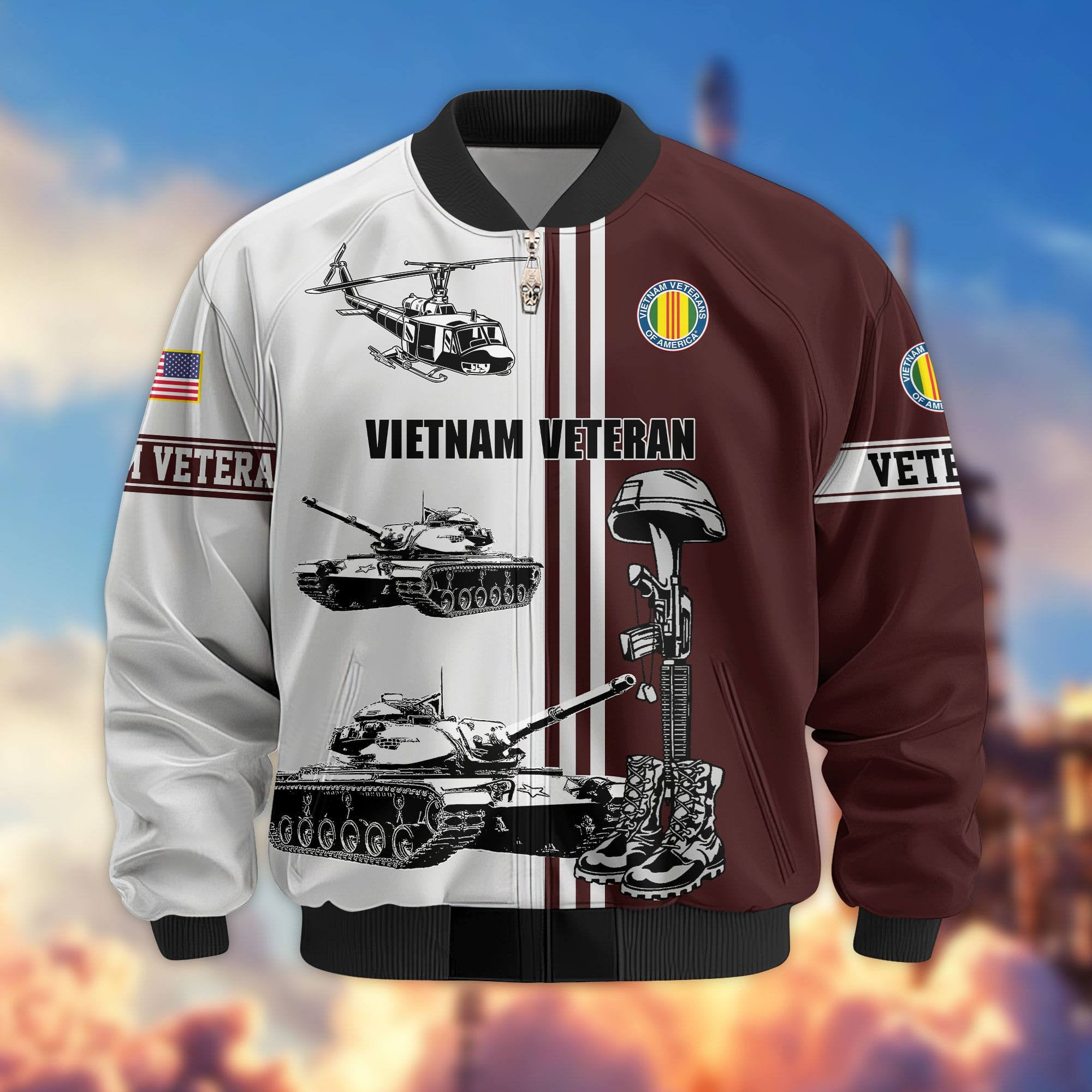 Premium US Veterans Bomber Jacket, Gifts For Dad, Gifts For US Veterans, Gifts For US Veterans, Gifts On Father's Day, Independence Day, Veterans Day.