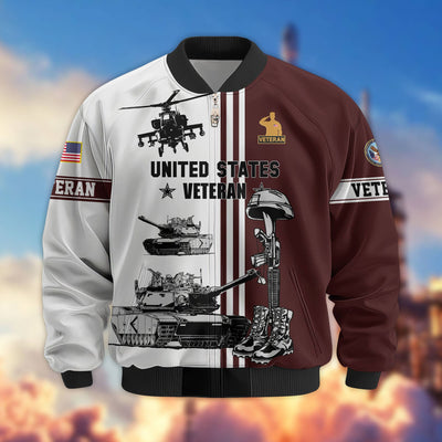 Premium US Veterans Bomber Jacket, Gifts For Dad, Gifts For US Veterans, Gifts For US Veterans, Gifts On Father's Day, Independence Day, Veterans Day.