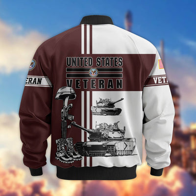 Premium US Veterans Bomber Jacket, Gifts For Dad, Gifts For US Veterans, Gifts For US Veterans, Gifts On Father's Day, Independence Day, Veterans Day.