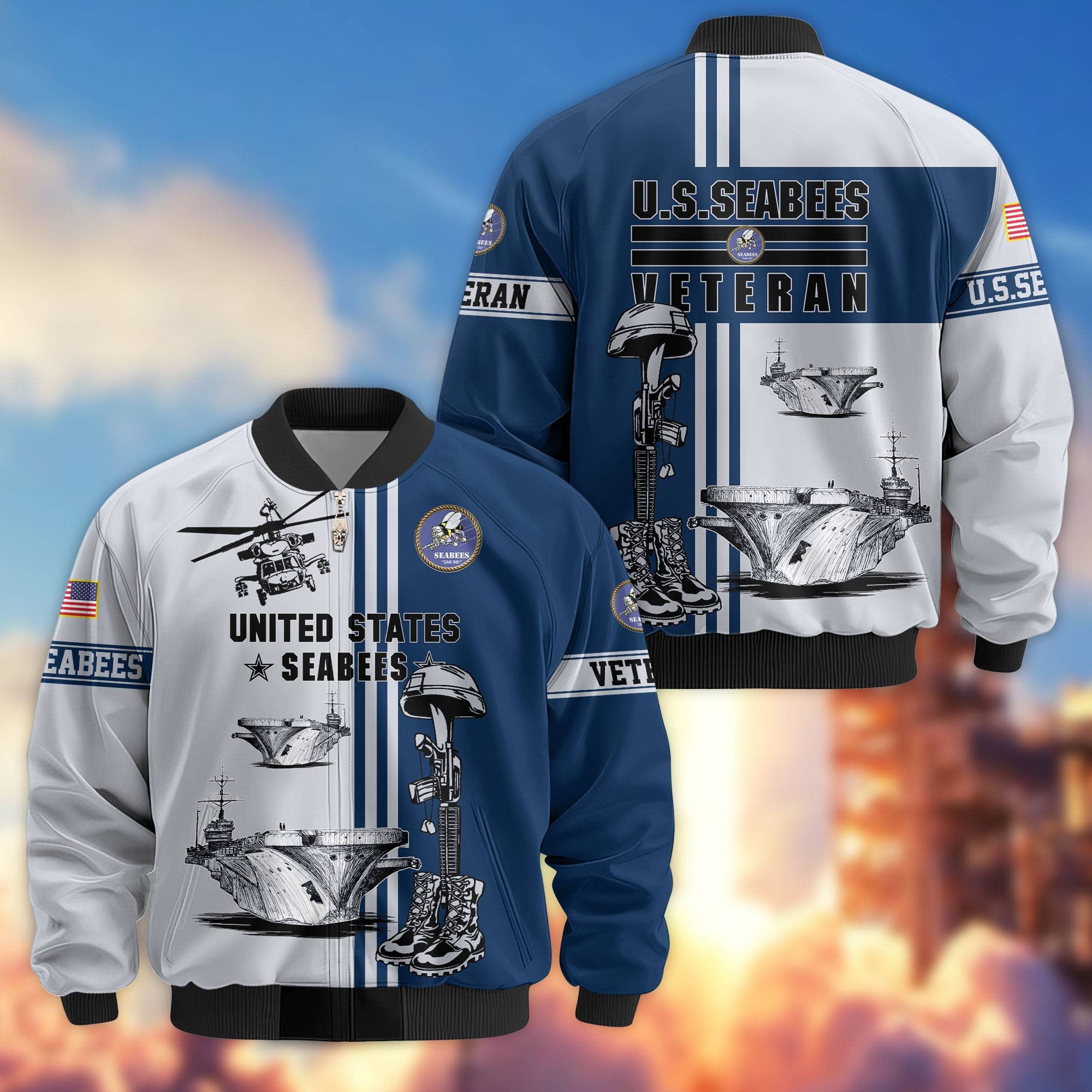 Premium US Veterans Bomber Jacket, Gifts For Dad, Gifts For US Veterans, Gifts For US Veterans, Gifts On Father's Day, Independence Day, Veterans Day.