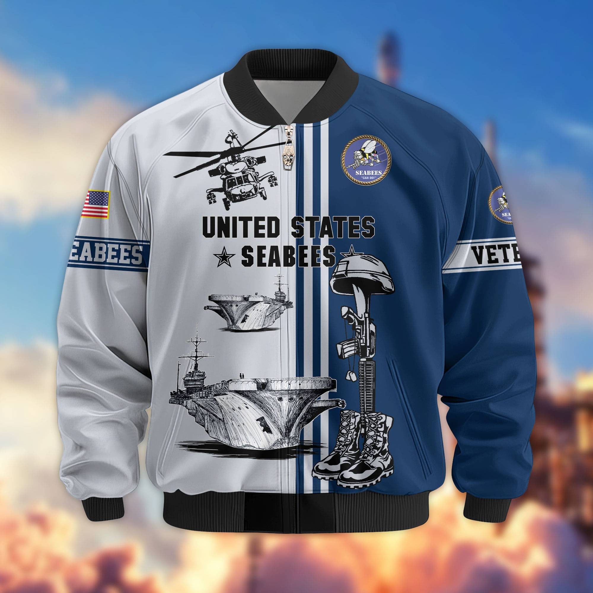 Premium US Veterans Bomber Jacket, Gifts For Dad, Gifts For US Veterans, Gifts For US Veterans, Gifts On Father's Day, Independence Day, Veterans Day.