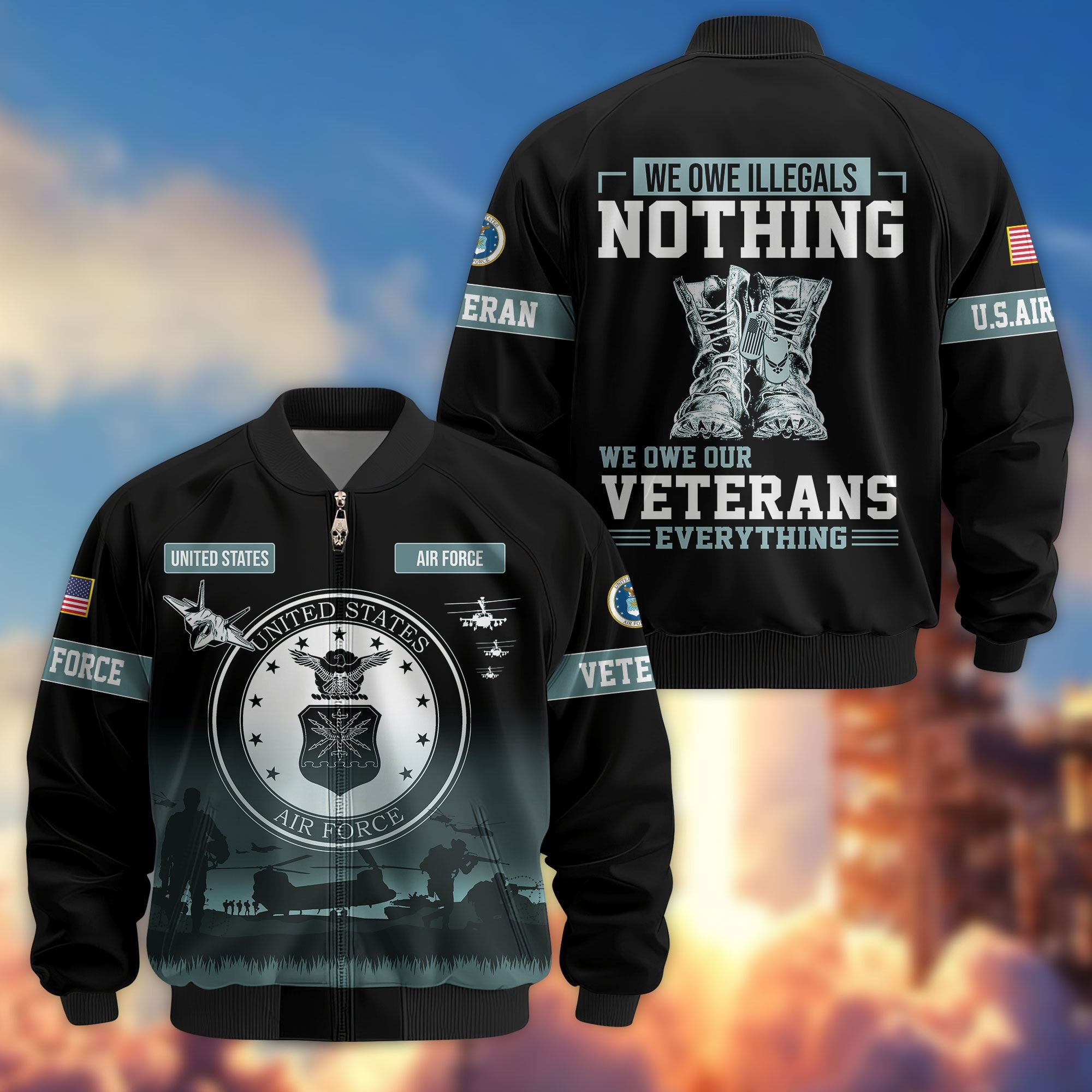 Premium US Veterans Bomber Jacket, Gifts For Dad, Gifts For US Veterans, Gifts For US Veterans, Gifts On Father's Day, Independence Day, Veterans Day.