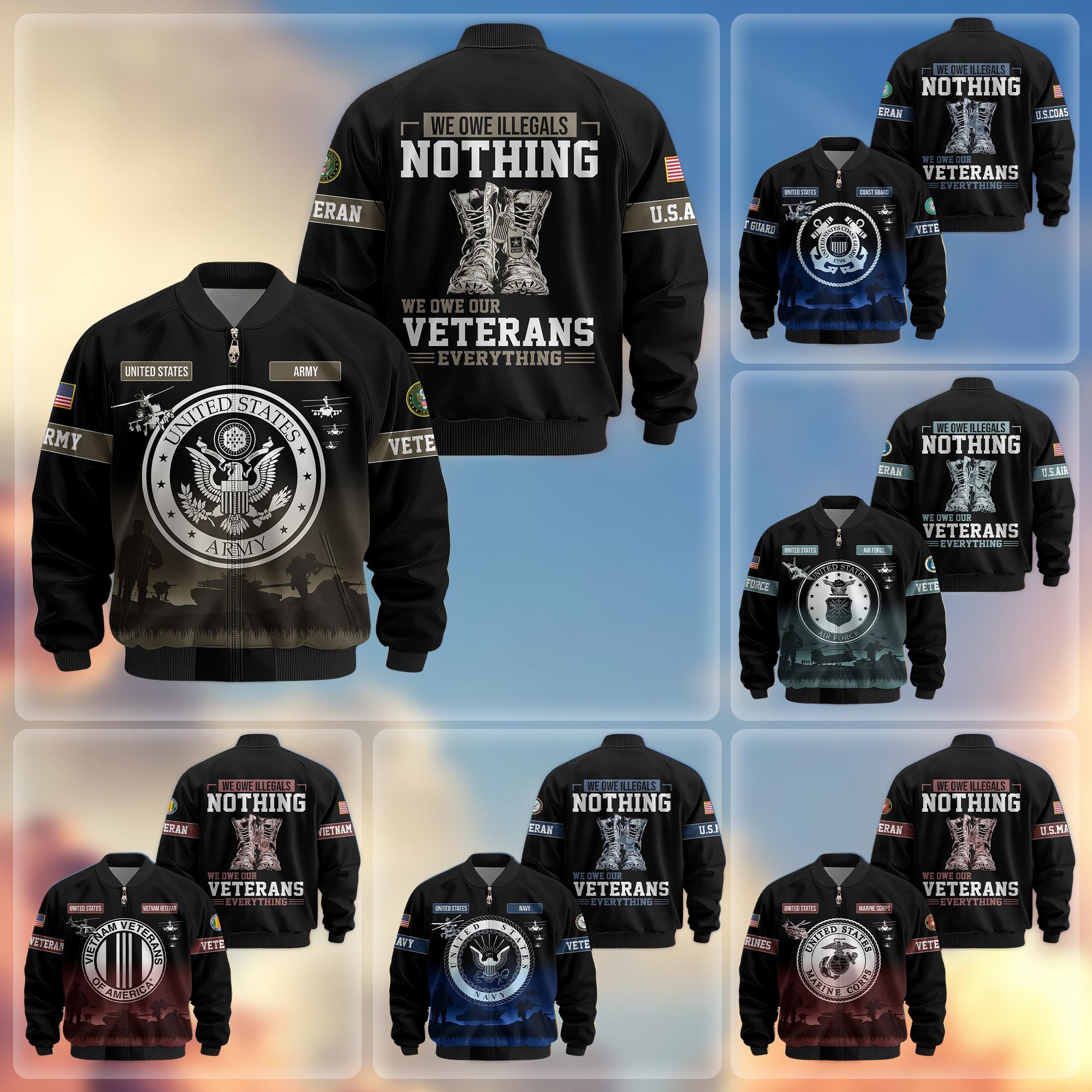 Premium US Veterans Bomber Jacket, Gifts For Dad, Gifts For US Veterans, Gifts For US Veterans, Gifts On Father's Day, Independence Day, Veterans Day.