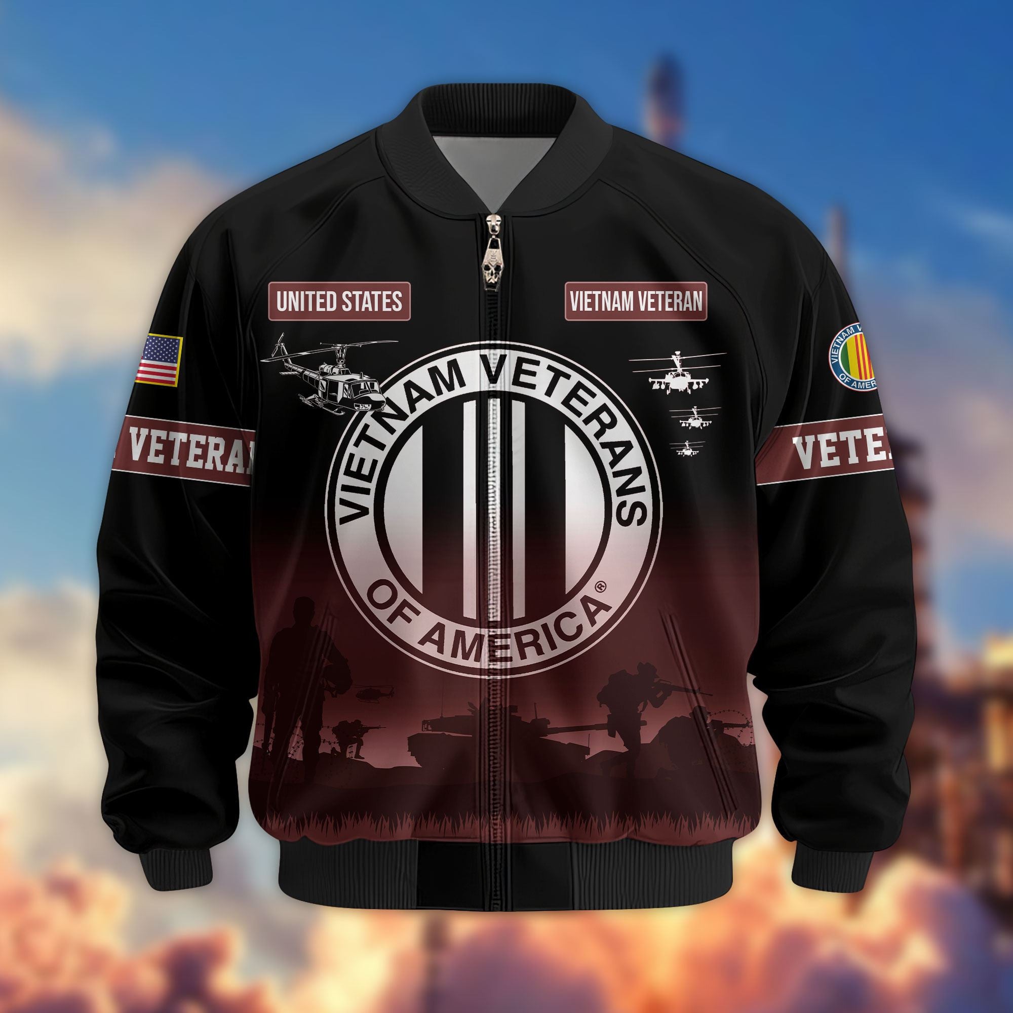 Premium US Veterans Bomber Jacket, Gifts For Dad, Gifts For US Veterans, Gifts For US Veterans, Gifts On Father's Day, Independence Day, Veterans Day.