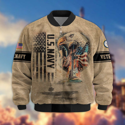 Premium US Veterans Bomer Jackets, Gifts For US Veterans, Gifts On Father's Day, Armed Forces Day, Independence Day, Veterans Day.