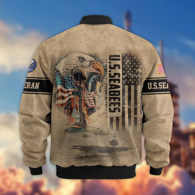Premium US Veterans Bomer Jackets, Gifts For US Veterans, Gifts On Father's Day, Armed Forces Day, Independence Day, Veterans Day.