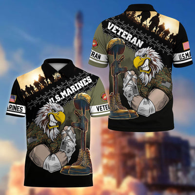 Premium US Veterans Polo Shirt, Gifts For Dad, For Husband, Gifts For US Veterans, Gifts On Father's Day, Independence Day, Veterans Day.