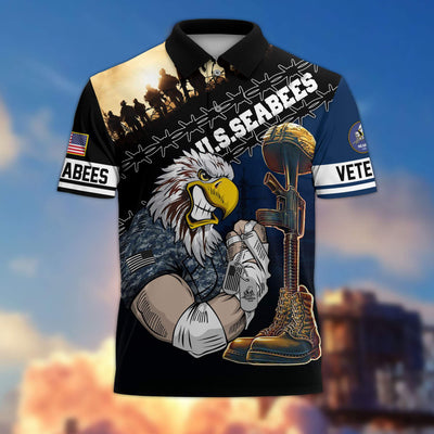 Premium US Veterans Polo Shirt, Gifts For Dad, For Husband, Gifts For US Veterans, Gifts On Father's Day, Independence Day, Veterans Day.