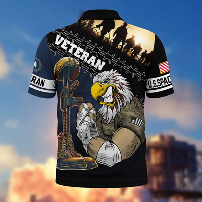 Premium US Veterans Polo Shirt, Gifts For Dad, For Husband, Gifts For US Veterans, Gifts On Father's Day, Independence Day, Veterans Day.