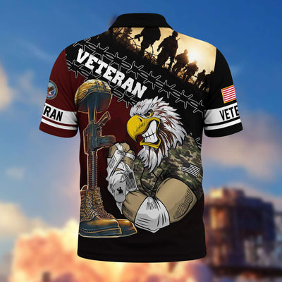Premium US Veterans Polo Shirt, Gifts For Dad, For Husband, Gifts For US Veterans, Gifts On Father's Day, Independence Day, Veterans Day.