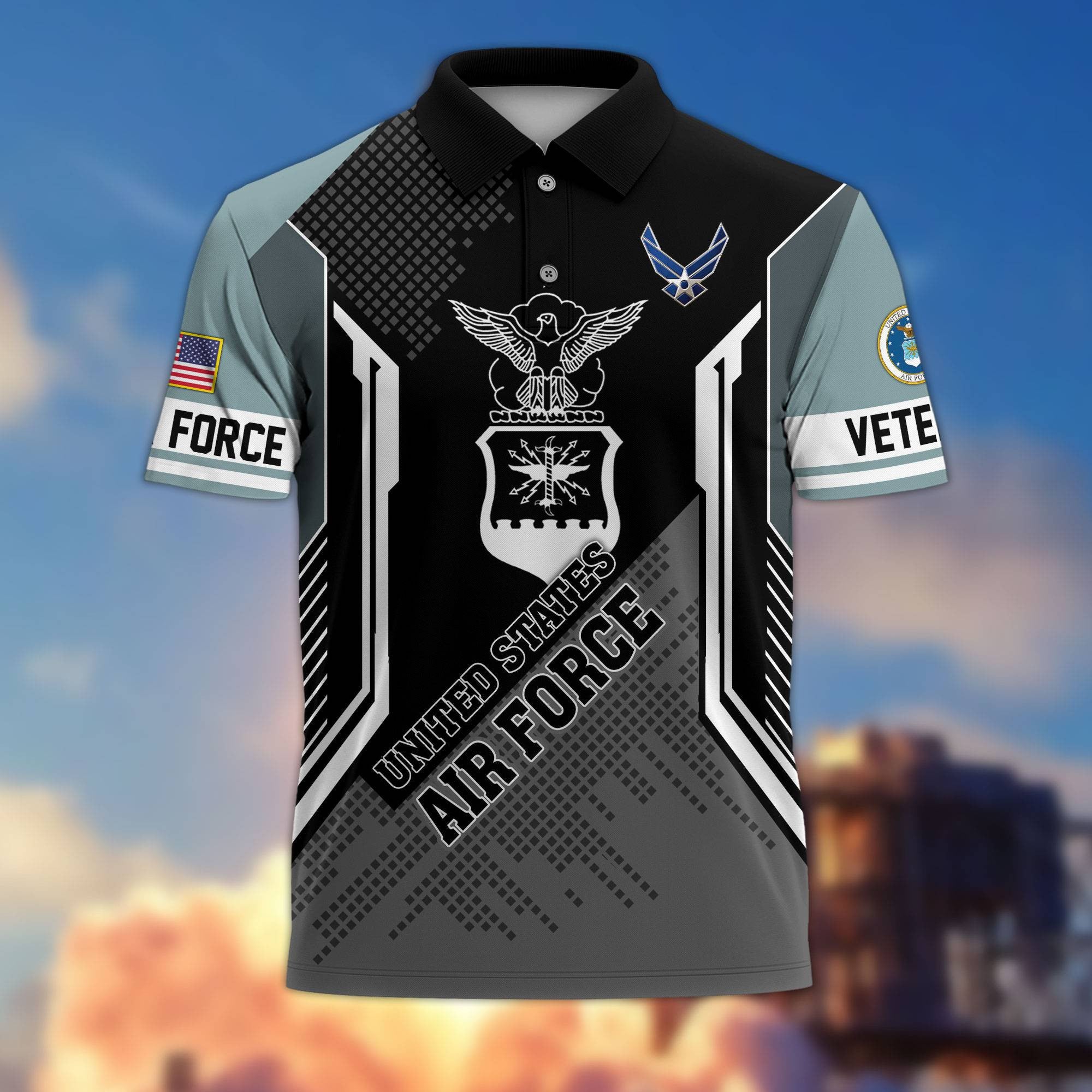 Premium US Veterans Polo Shirt, Gifts For Dad, For Husband, Gifts For US Veterans, Gifts On Father's Day, Independence Day, Veterans Day.