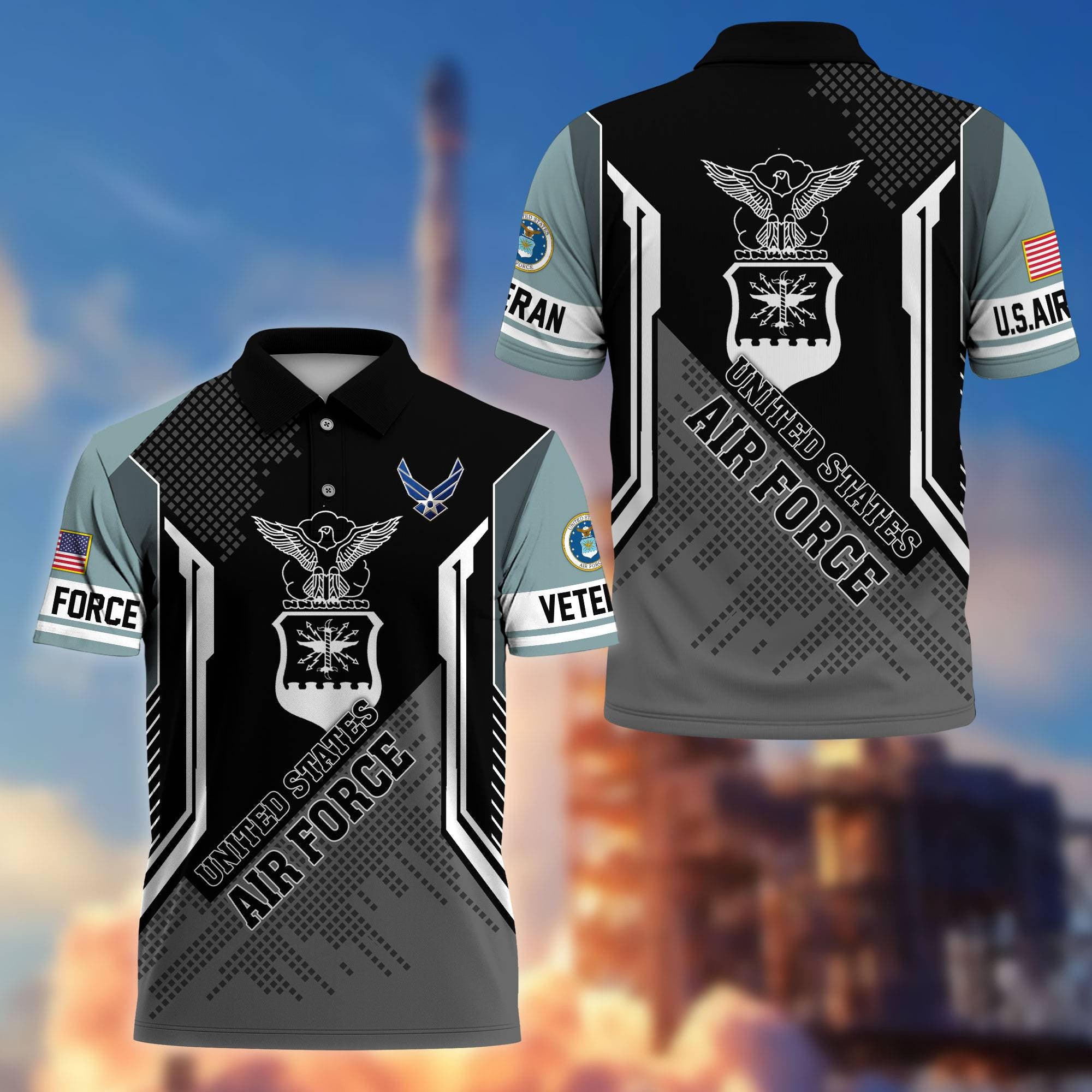 Premium US Veterans Polo Shirt, Gifts For Dad, For Husband, Gifts For US Veterans, Gifts On Father's Day, Independence Day, Veterans Day.