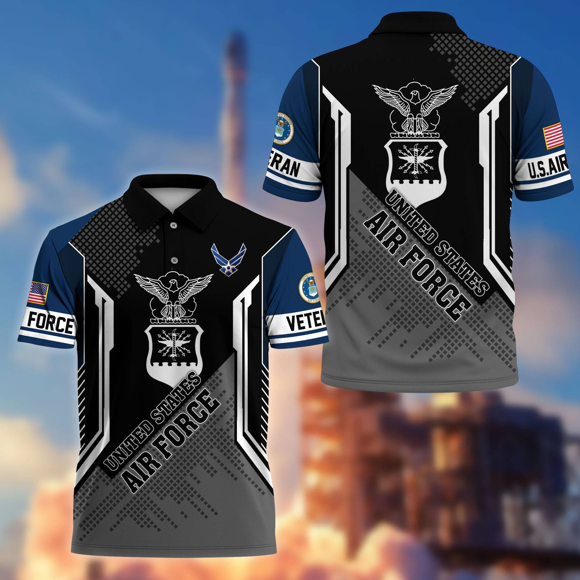 Premium US Veterans Polo Shirt, Gifts For Dad, For Husband, Gifts For US Veterans, Gifts On Father's Day, Independence Day, Veterans Day.