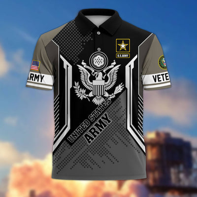 Premium US Veterans Polo Shirt, Gifts For Dad, For Husband, Gifts For US Veterans, Gifts On Father's Day, Independence Day, Veterans Day.