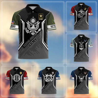 Premium US Veterans Polo Shirt, Gifts For Dad, For Husband, Gifts For US Veterans, Gifts On Father's Day, Independence Day, Veterans Day.