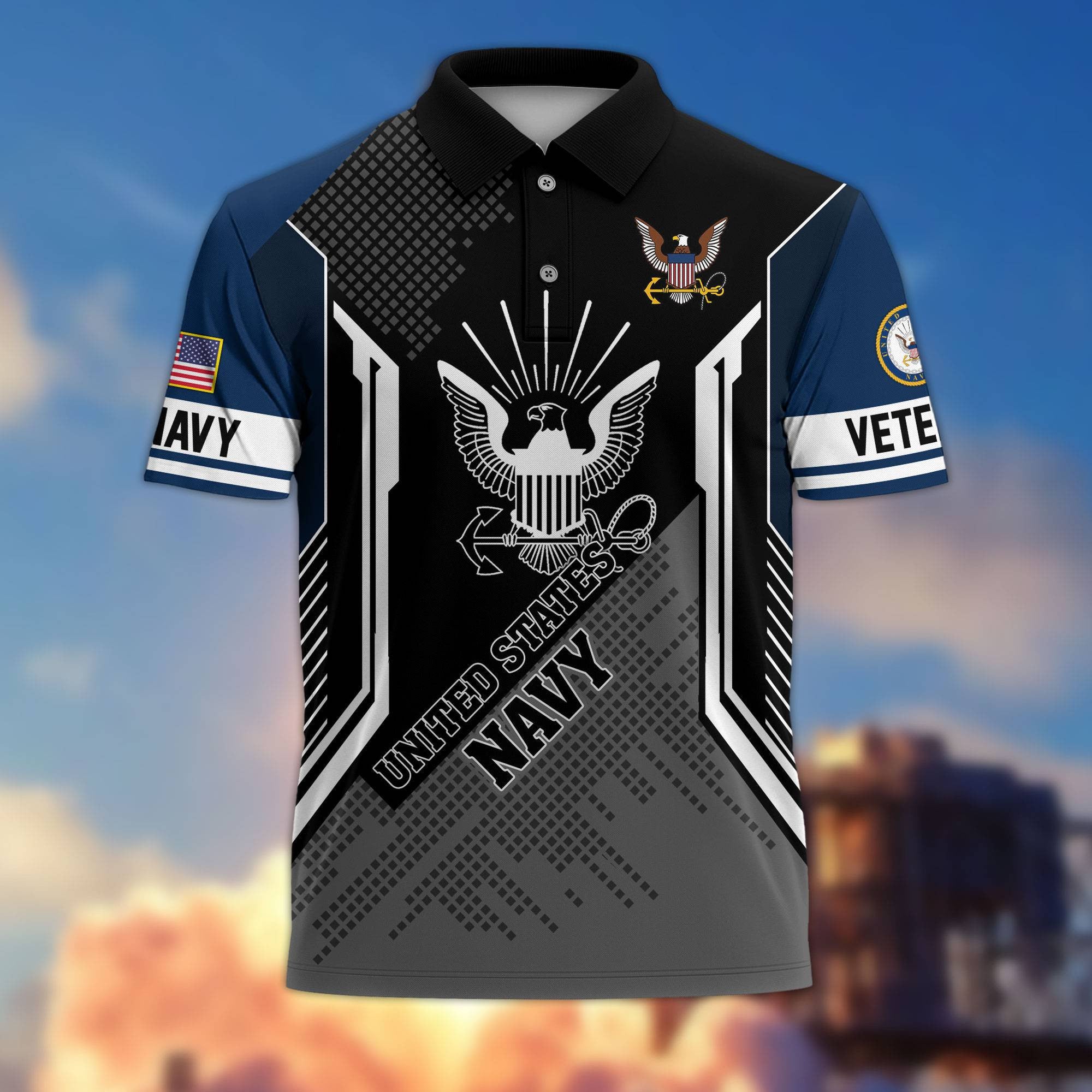 Premium US Veterans Polo Shirt, Gifts For Dad, For Husband, Gifts For US Veterans, Gifts On Father's Day, Independence Day, Veterans Day.