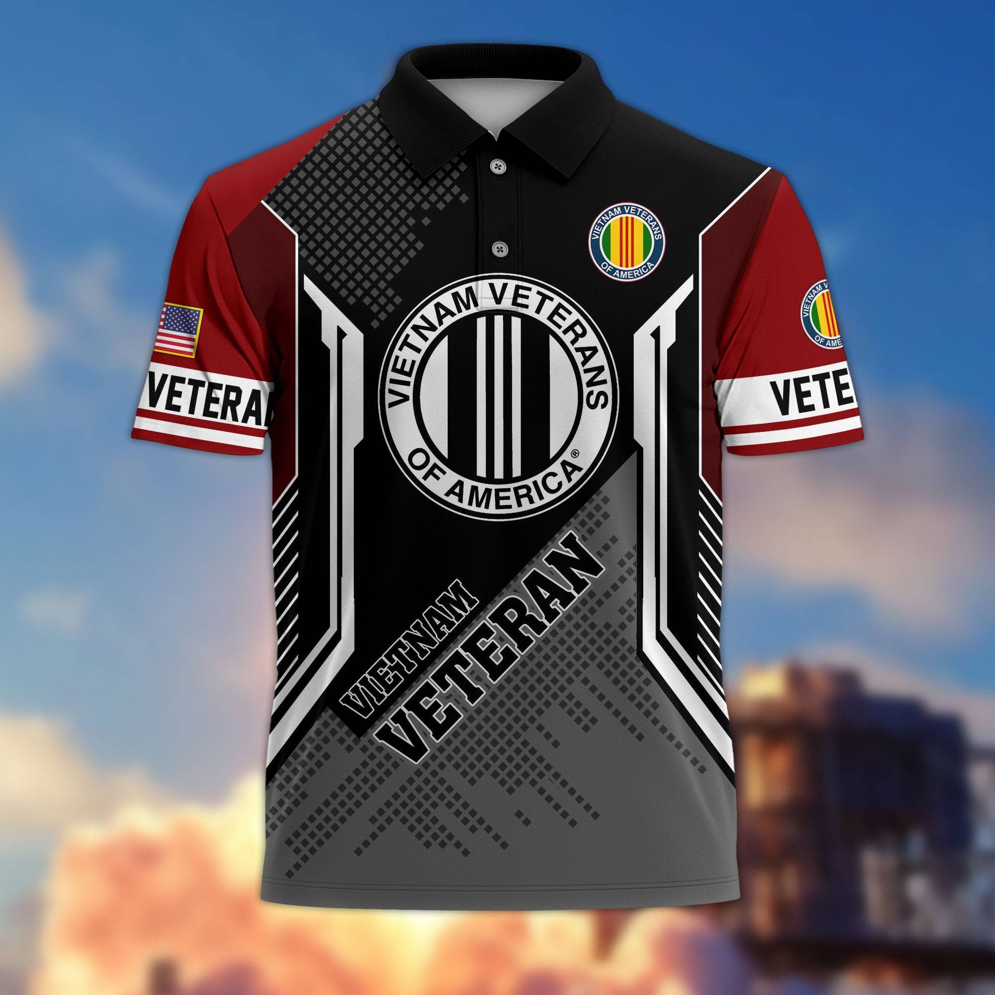 Premium US Veterans Polo Shirt, Gifts For Dad, For Husband, Gifts For US Veterans, Gifts On Father's Day, Independence Day, Veterans Day.