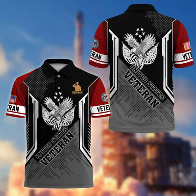 Premium US Veterans Polo Shirt, Gifts For Dad, For Husband, Gifts For US Veterans, Gifts On Father's Day, Independence Day, Veterans Day.