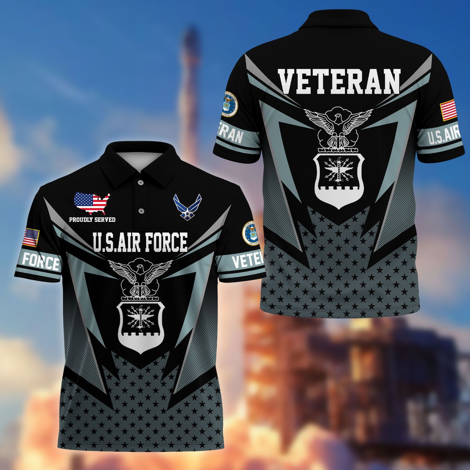 Premium US Veterans Polo Shirt, Gifts For US Veterans, Gifts On Father's Day, Independence Day, Armed Forces Day, Veterans Day.