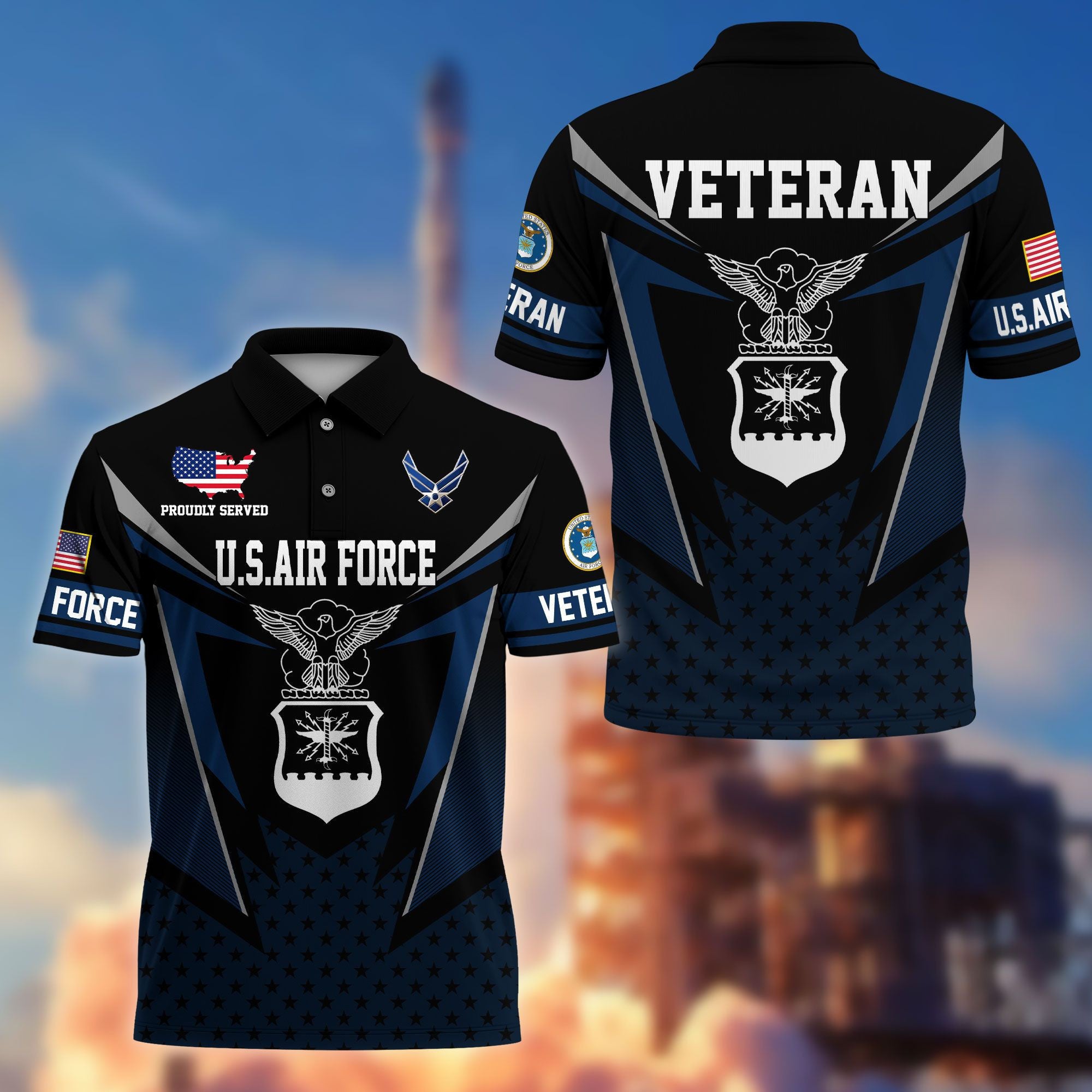 Premium US Veterans Polo Shirt, Gifts For US Veterans, Gifts On Father's Day, Independence Day, Armed Forces Day, Veterans Day.