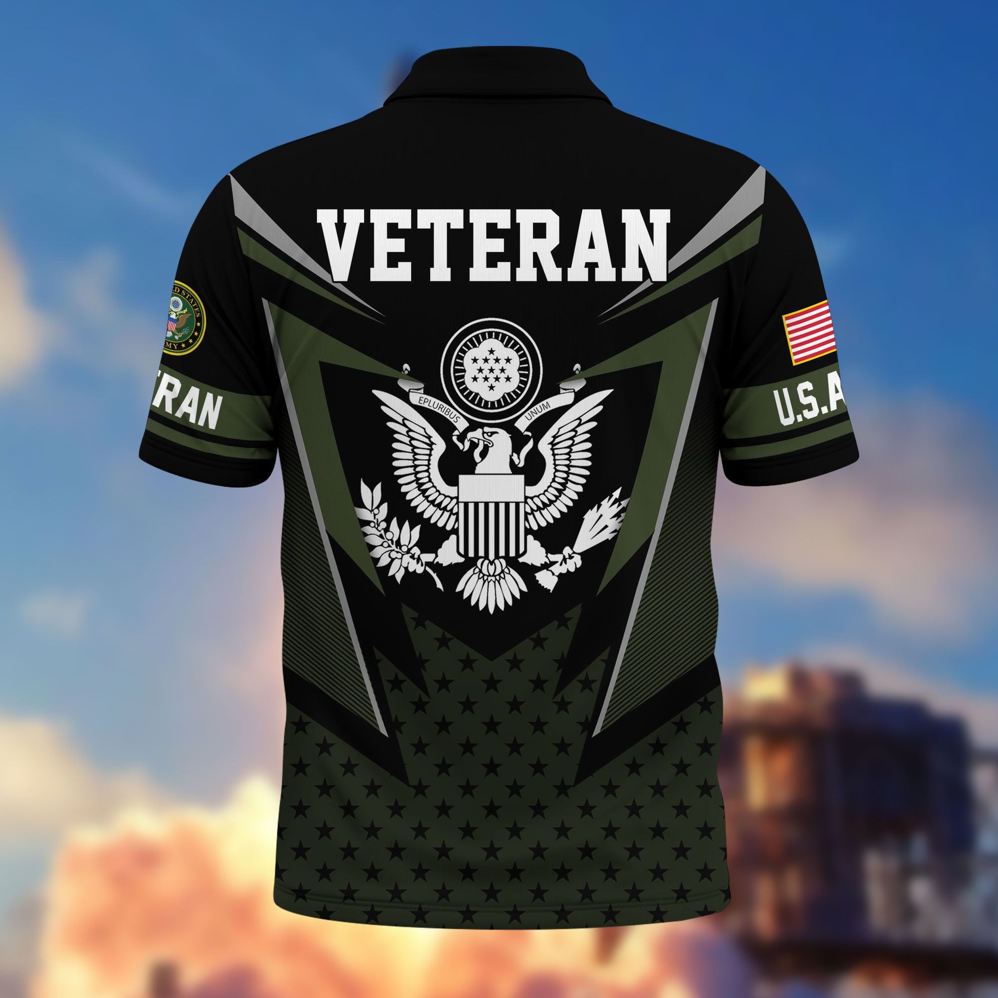 Premium US Veterans Polo Shirt, Gifts For US Veterans, Gifts On Father's Day, Independence Day, Armed Forces Day, Veterans Day.