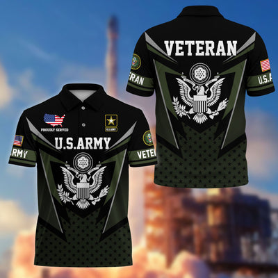 Premium US Veterans Polo Shirt, Gifts For US Veterans, Gifts On Father's Day, Independence Day, Armed Forces Day, Veterans Day.