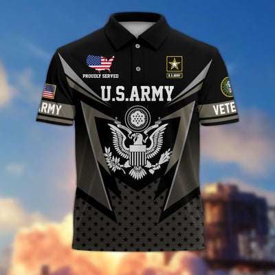 Premium US Veterans Polo Shirt, Gifts For US Veterans, Gifts On Father's Day, Independence Day, Armed Forces Day, Veterans Day.