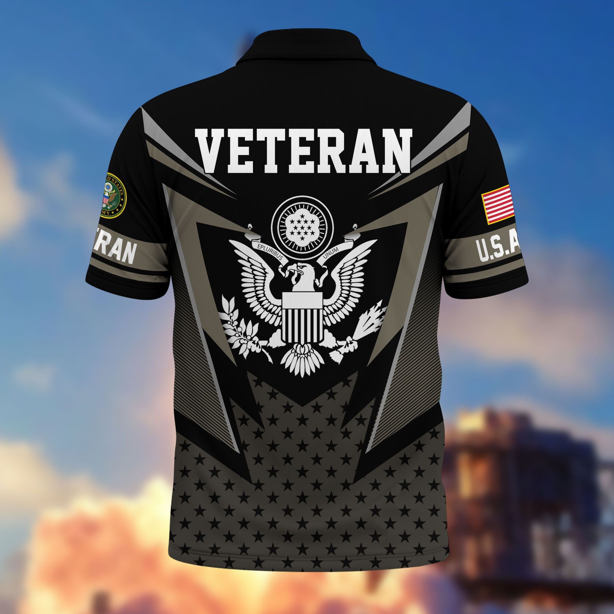 Premium US Veterans Polo Shirt, Gifts For US Veterans, Gifts On Father's Day, Independence Day, Armed Forces Day, Veterans Day.