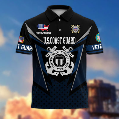 Premium US Veterans Polo Shirt, Gifts For US Veterans, Gifts On Father's Day, Independence Day, Armed Forces Day, Veterans Day.