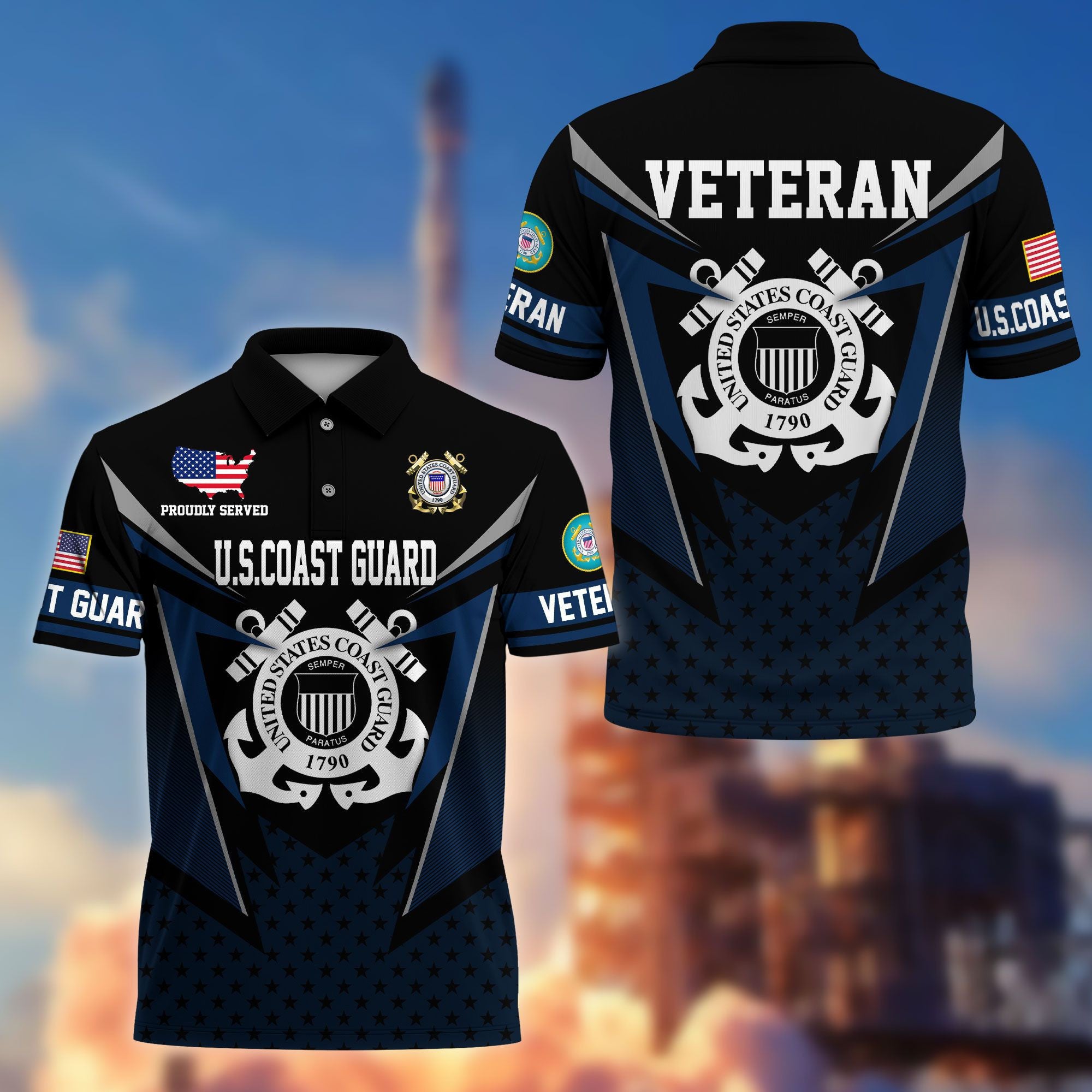 Premium US Veterans Polo Shirt, Gifts For US Veterans, Gifts On Father's Day, Independence Day, Armed Forces Day, Veterans Day.