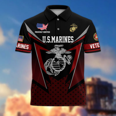 Premium US Veterans Polo Shirt, Gifts For US Veterans, Gifts On Father's Day, Independence Day, Armed Forces Day, Veterans Day.