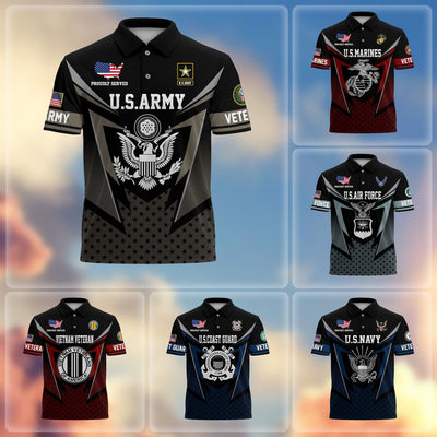 Premium US Veterans Polo Shirt, Gifts For US Veterans, Gifts On Father's Day, Independence Day, Armed Forces Day, Veterans Day.