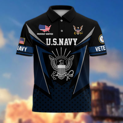 Premium US Veterans Polo Shirt, Gifts For US Veterans, Gifts On Father's Day, Independence Day, Armed Forces Day, Veterans Day.