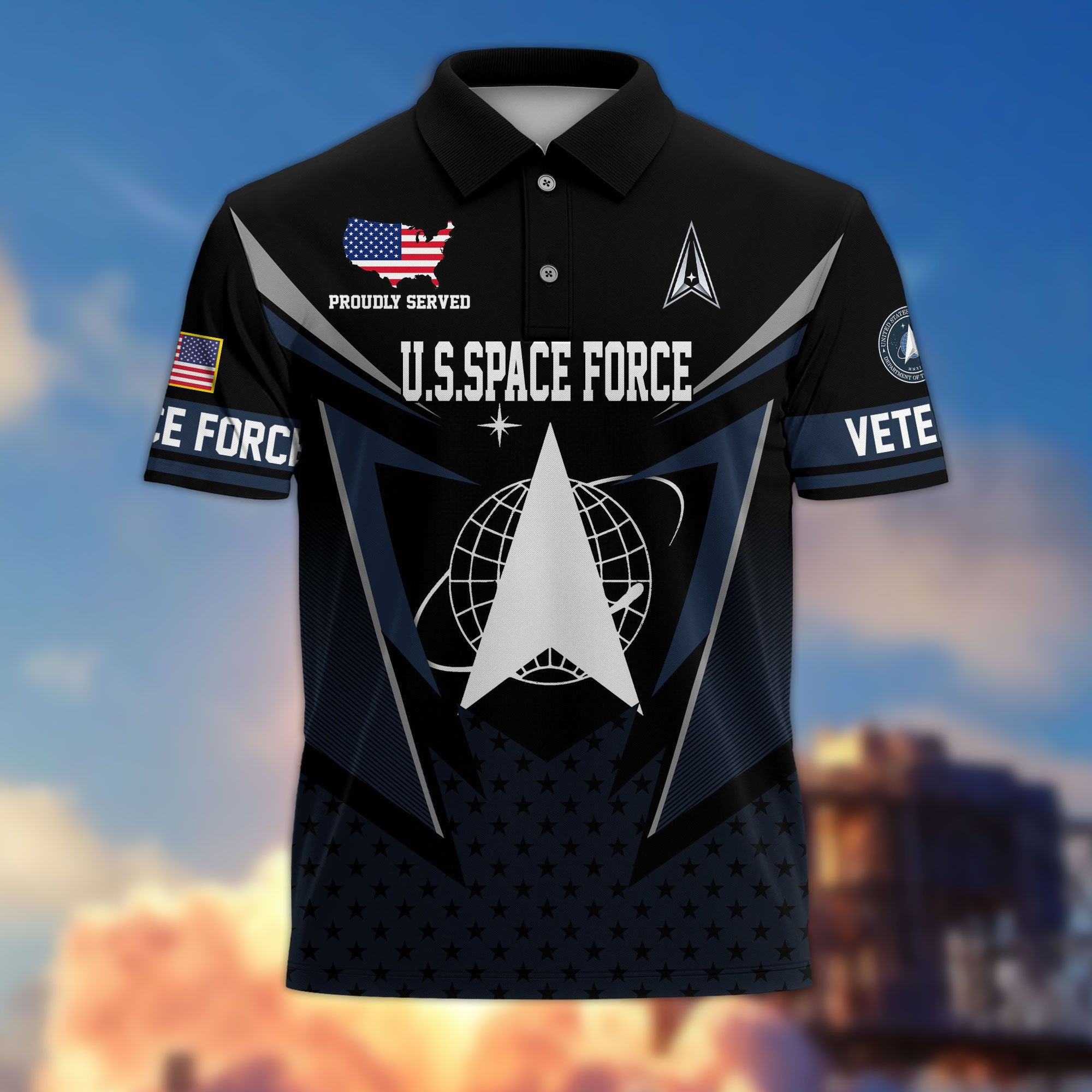 Premium US Veterans Polo Shirt, Gifts For US Veterans, Gifts On Father's Day, Independence Day, Armed Forces Day, Veterans Day.