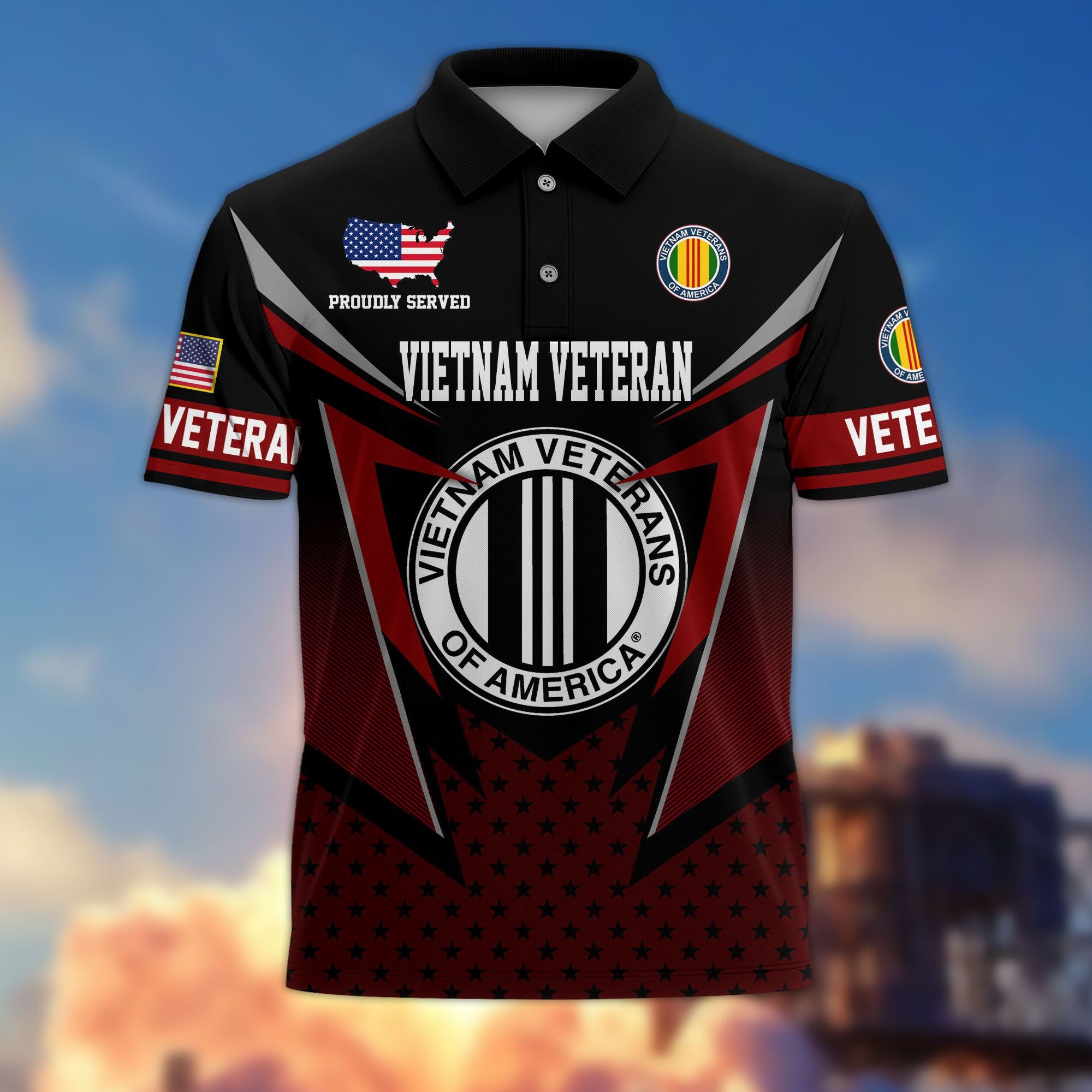 Premium US Veterans Polo Shirt, Gifts For US Veterans, Gifts On Father's Day, Independence Day, Armed Forces Day, Veterans Day.