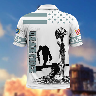 Premium US Veterans Polo Shirt, Gifts For US Veterans, Gifts On Father's Day, Independence Day, Armed Forces Day, Veterans Day.