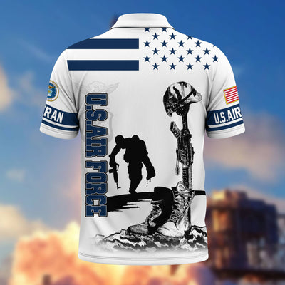 Premium US Veterans Polo Shirt, Gifts For US Veterans, Gifts On Father's Day, Independence Day, Armed Forces Day, Veterans Day.