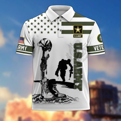 Premium US Veterans Polo Shirt, Gifts For US Veterans, Gifts On Father's Day, Independence Day, Armed Forces Day, Veterans Day.