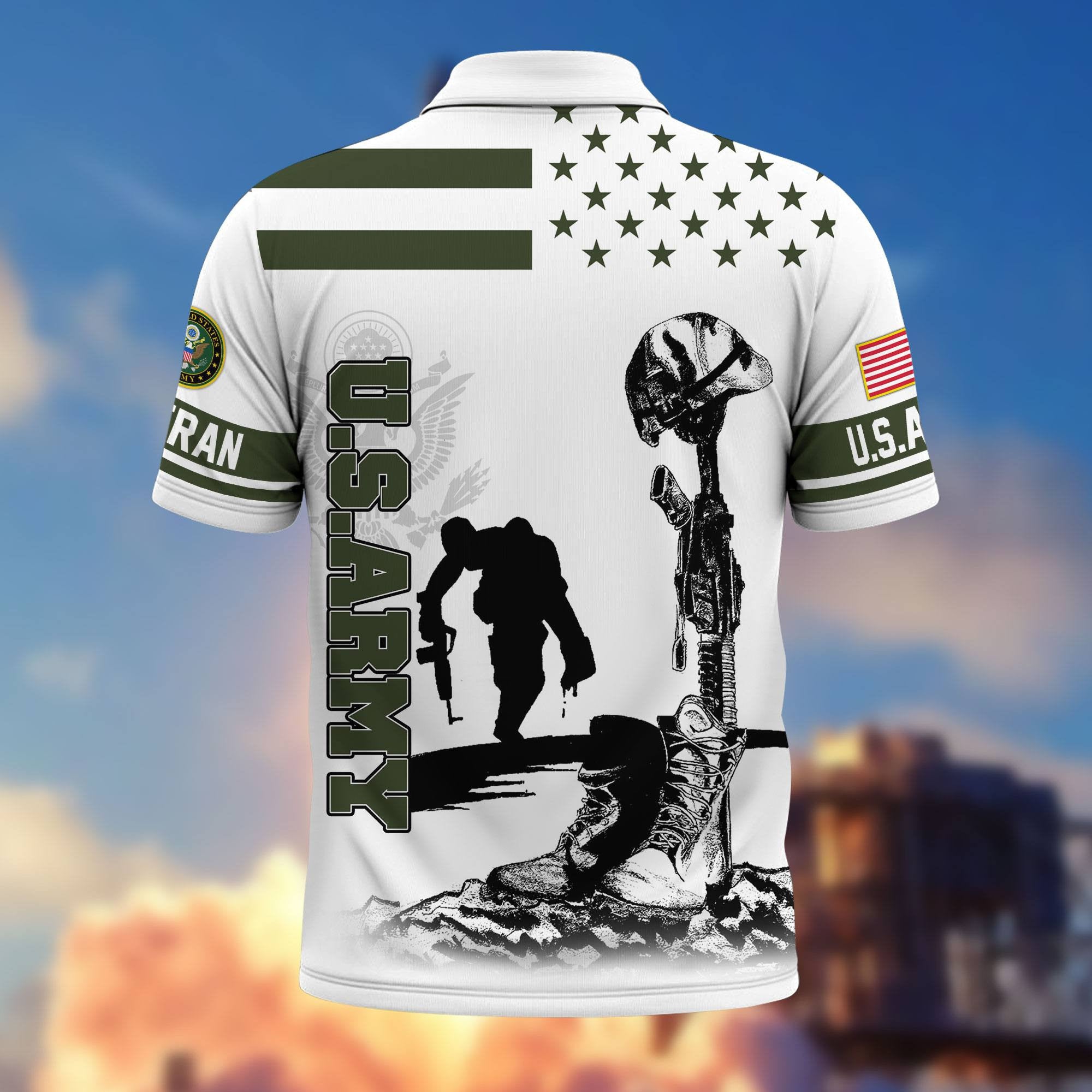 Premium US Veterans Polo Shirt, Gifts For US Veterans, Gifts On Father's Day, Independence Day, Armed Forces Day, Veterans Day.