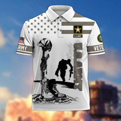 Premium US Veterans Polo Shirt, Gifts For US Veterans, Gifts On Father's Day, Independence Day, Armed Forces Day, Veterans Day.