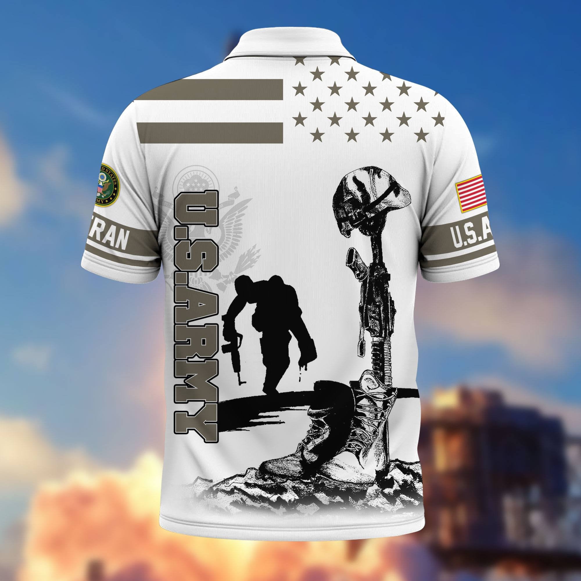 Premium US Veterans Polo Shirt, Gifts For US Veterans, Gifts On Father's Day, Independence Day, Armed Forces Day, Veterans Day.