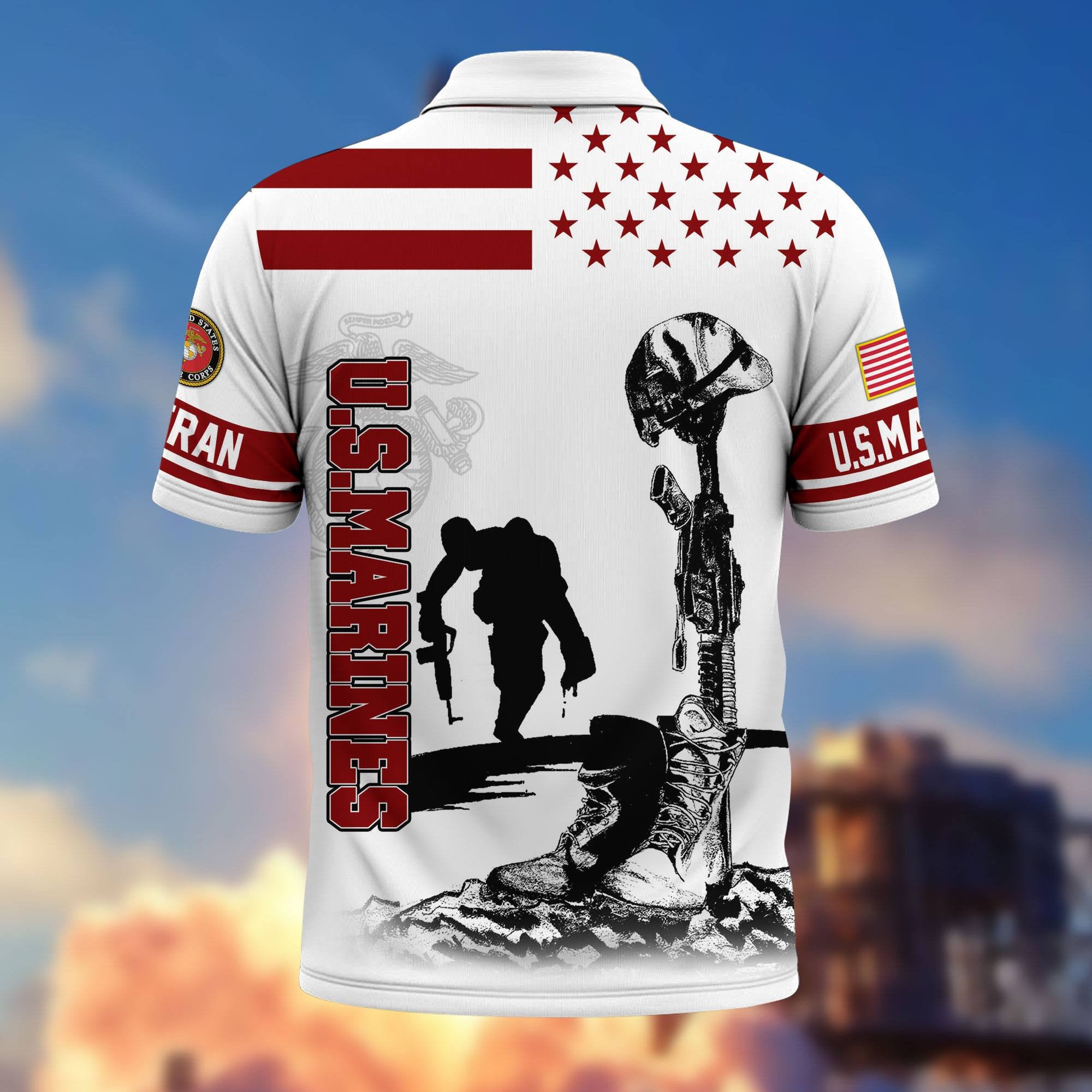 Premium US Veterans Polo Shirt, Gifts For US Veterans, Gifts On Father's Day, Independence Day, Armed Forces Day, Veterans Day.