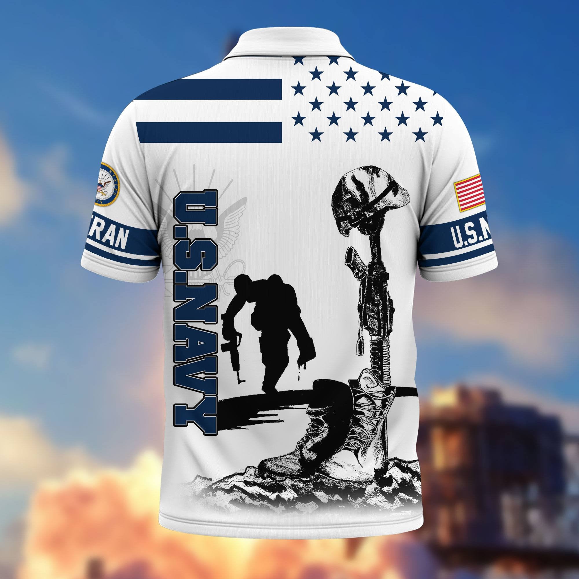Premium US Veterans Polo Shirt, Gifts For US Veterans, Gifts On Father's Day, Independence Day, Armed Forces Day, Veterans Day.