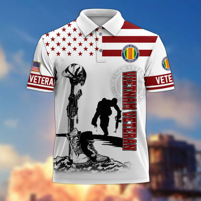 Premium US Veterans Polo Shirt, Gifts For US Veterans, Gifts On Father's Day, Independence Day, Armed Forces Day, Veterans Day.