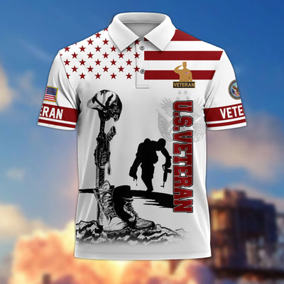 Premium US Veterans Polo Shirt, Gifts For US Veterans, Gifts On Father's Day, Independence Day, Armed Forces Day, Veterans Day.