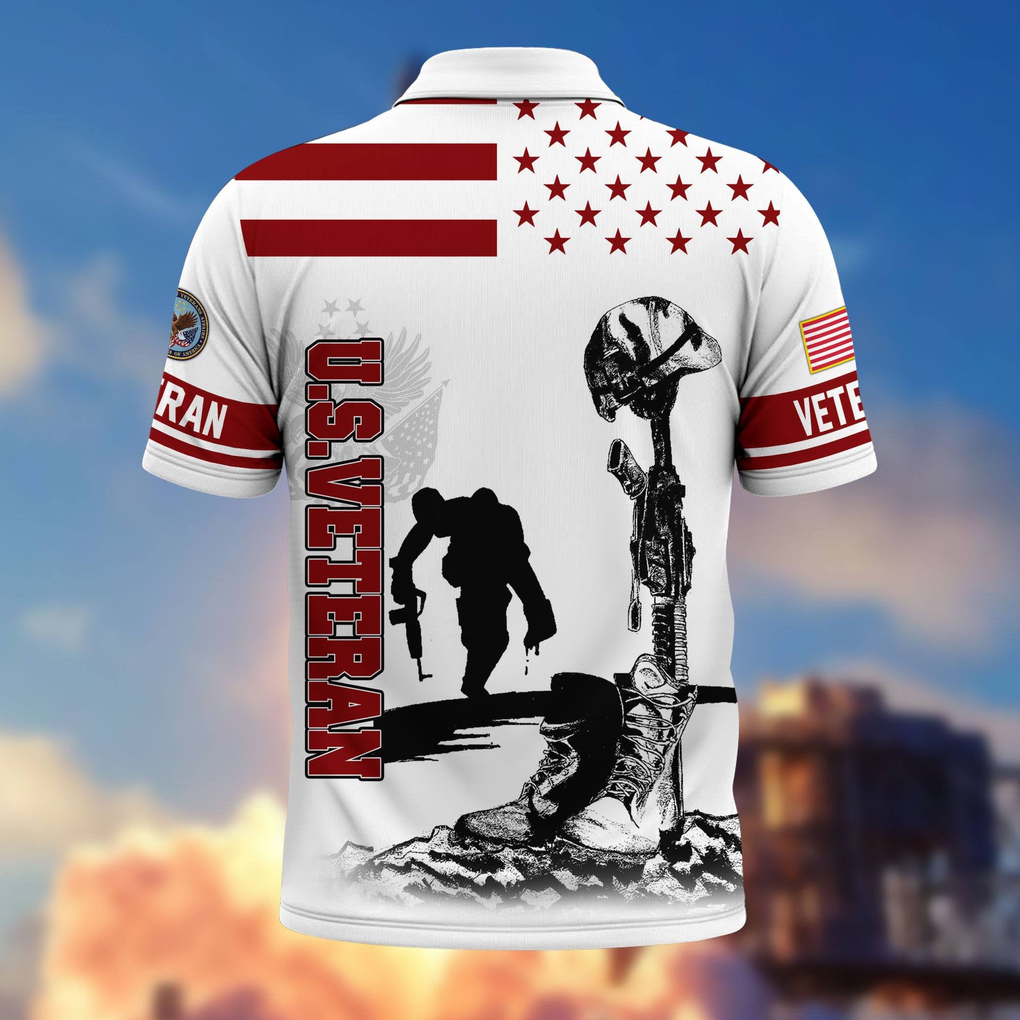 Premium US Veterans Polo Shirt, Gifts For US Veterans, Gifts On Father's Day, Independence Day, Armed Forces Day, Veterans Day.
