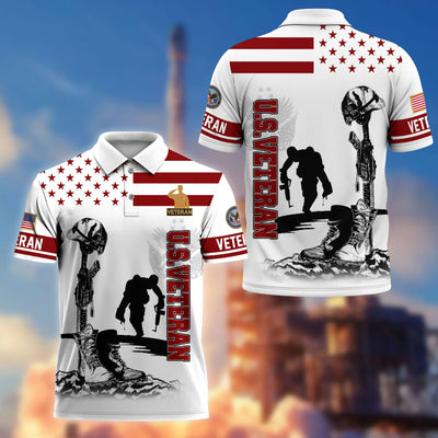 Premium US Veterans Polo Shirt, Gifts For US Veterans, Gifts On Father's Day, Independence Day, Armed Forces Day, Veterans Day.