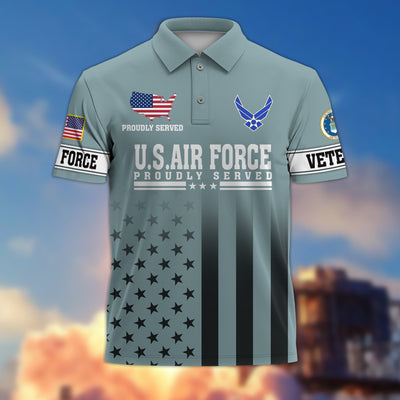 Premium US Veterans Polo Shirt, Gifts For US Veterans, Gifts On Father's Day, Independence Day, Armed Forces Day, Veterans Day.