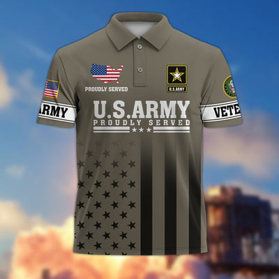 Premium US Veterans Polo Shirt, Gifts For US Veterans, Gifts On Father's Day, Independence Day, Armed Forces Day, Veterans Day.