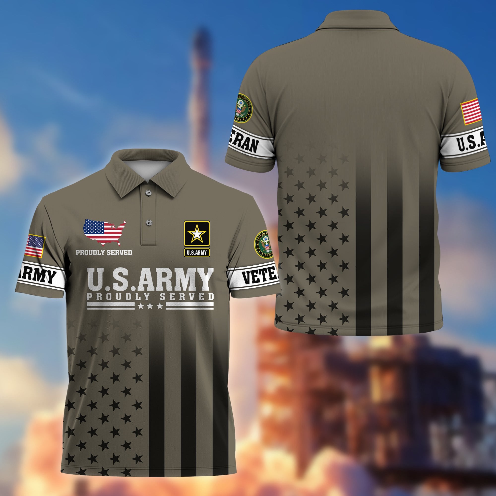 Premium US Veterans Polo Shirt, Gifts For US Veterans, Gifts On Father's Day, Independence Day, Armed Forces Day, Veterans Day.